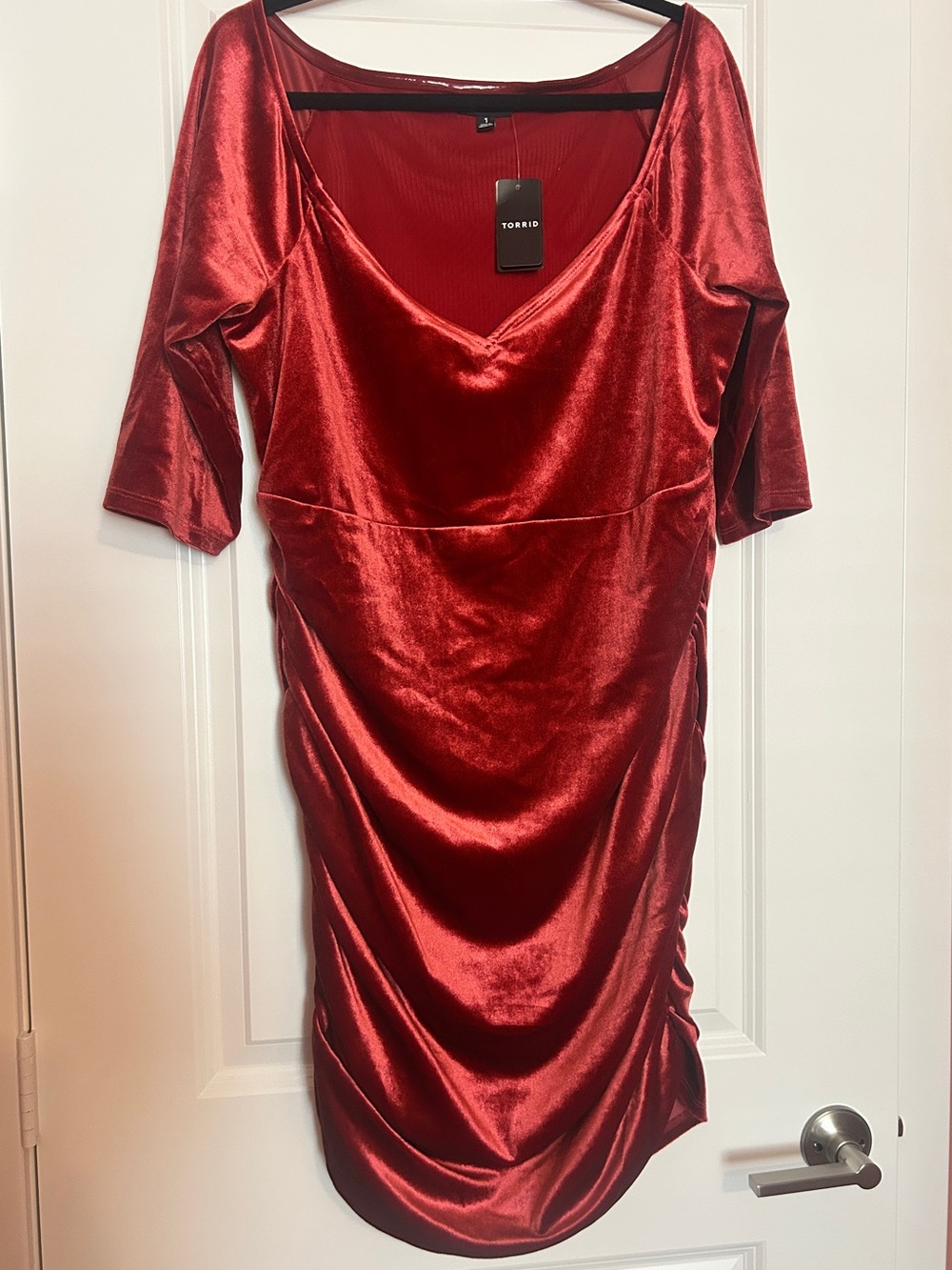 torrid Red Velvet V-Neck Midi Dress